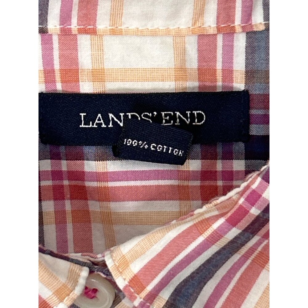 Lands’ End Women’s Plus 18W Plaid‎ Long Sleeve Button Up Shirt - Picture 9 of 11